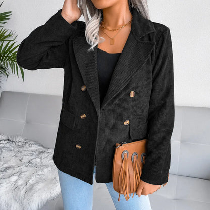 Blazer De Manga Larga Con Corte Estructurado Y Solapa Para Mujer | Ideal Para Uso Diario O Profesional