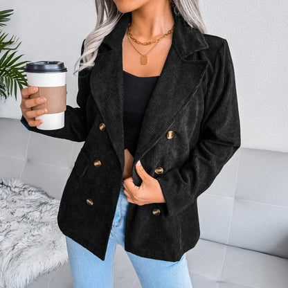 Blazer De Manga Larga Con Corte Estructurado Y Solapa Para Mujer | Ideal Para Uso Diario O Profesional