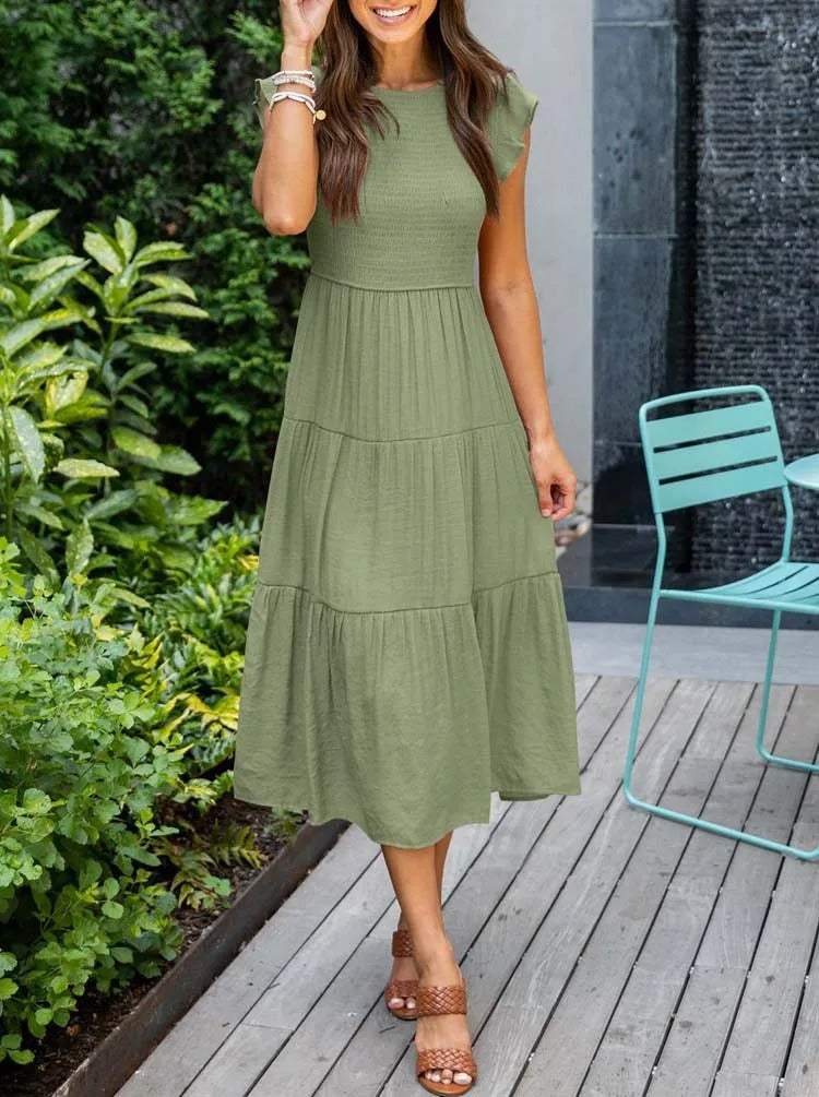 Vestido Midi Con Diseño Versátil Para Mujer | Ideal Para Uso Diario Y Ocasiones