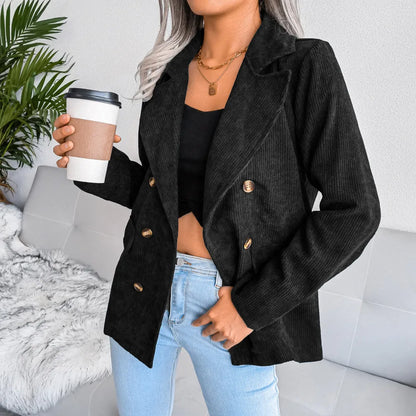 Blazer De Manga Larga Con Corte Estructurado Y Solapa Para Mujer | Ideal Para Uso Diario O Profesional