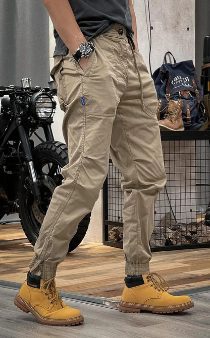 Pantalón Cargo con Cintura Elástica y Múltiples Bolsillos para Hombre | Ideal para Uso Diario