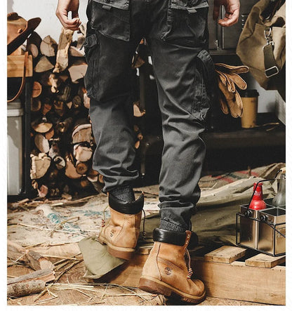 Pantalón Cargo con Cintura Elástica y Múltiples Bolsillos para Hombre | Ideal para Uso Diario