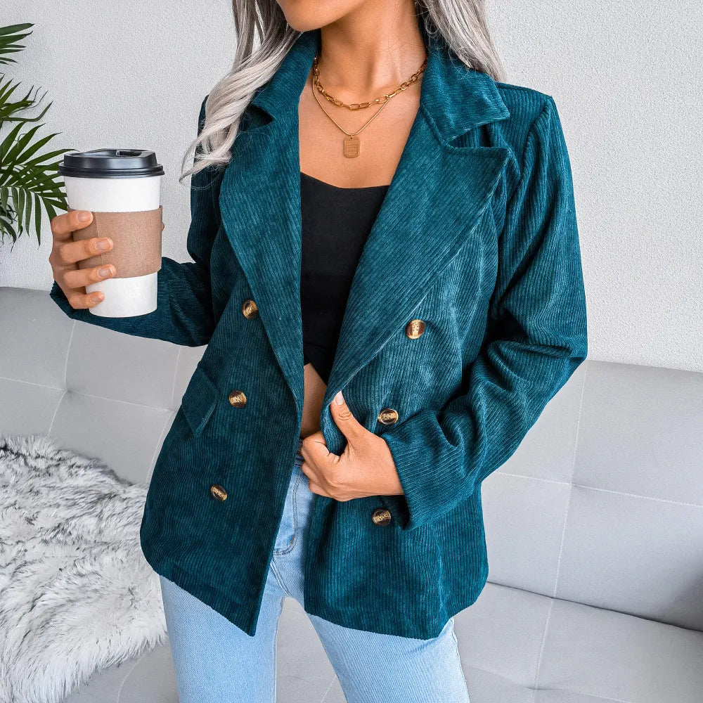 Blazer De Manga Larga Con Corte Estructurado Y Solapa Para Mujer | Ideal Para Uso Diario O Profesional