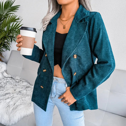 Blazer De Manga Larga Con Corte Estructurado Y Solapa Para Mujer | Ideal Para Uso Diario O Profesional