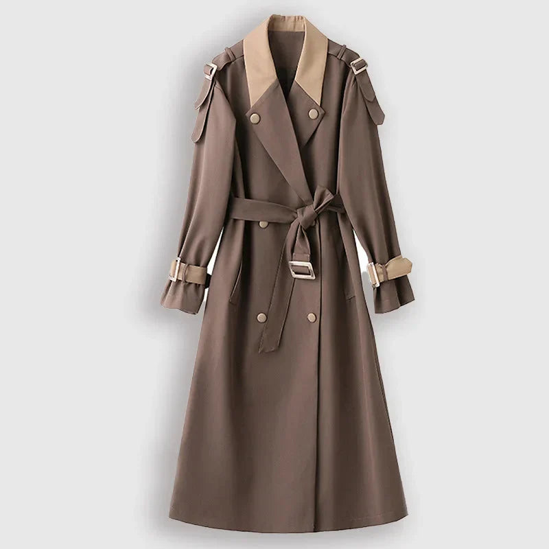 Trench Largo con Cierre Frontal para Mujer | Ideal para Temporadas de Transición