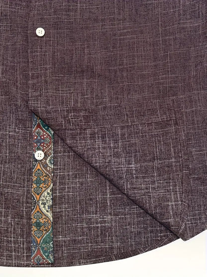 Camisa de Manga Larga con Cierre de Botones y Detalles Contrastantes para Hombre | Ideal para Uso Diario y Contextos Formales
