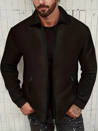 Chaqueta De Color Liso Con Diseño Flexible Para Hombre | Ideal Para Uso Diario Y Entretiempo
