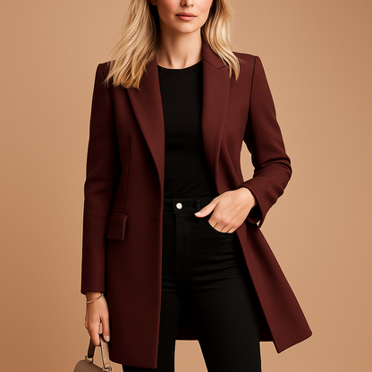 Trench-coat largo con Cuello Clásico y Cierre de Botones para Mujer | Uso Diario o Profesional