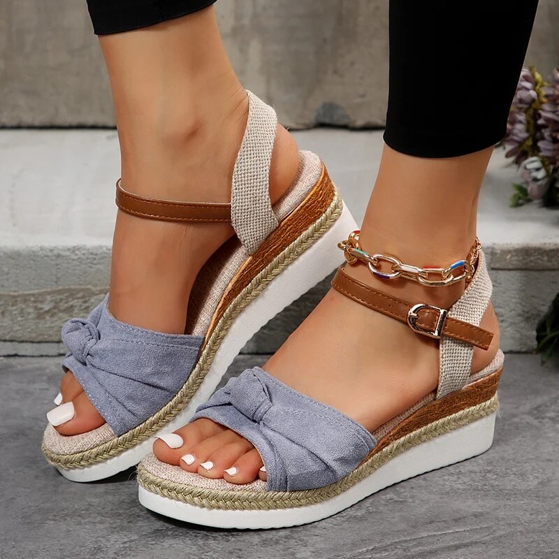 Sandalias de Plataforma con Tobillera para Mujer | Ideales para Uso Diario en Verano