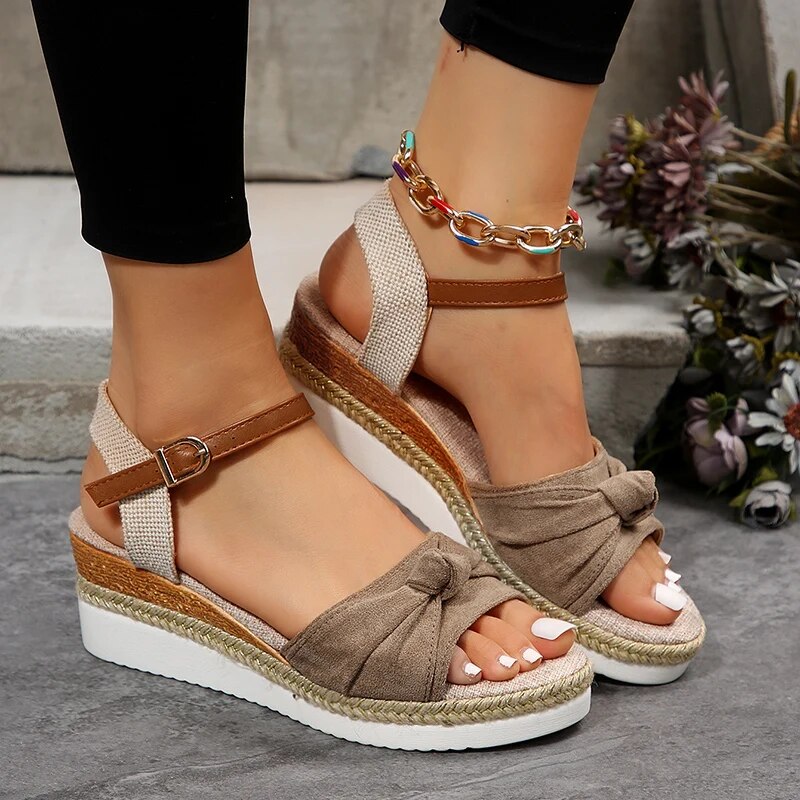 Sandalias de Plataforma con Tobillera para Mujer | Ideales para Uso Diario en Verano