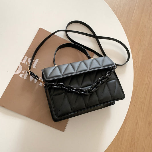 Bolso Estructurado Con Relleno Gráfico Y Cadena Para Mujer | Ideal Para Uso Diario O Salidas Urbanas