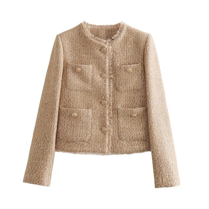 Chaqueta Entallada con Motivo Clásico para Mujer | Ideal para Uso Diario