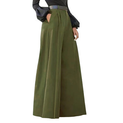 Pantalón De Pierna Ancha Con Cintura Alta Para Mujer | Ideal Para Uso Diario
