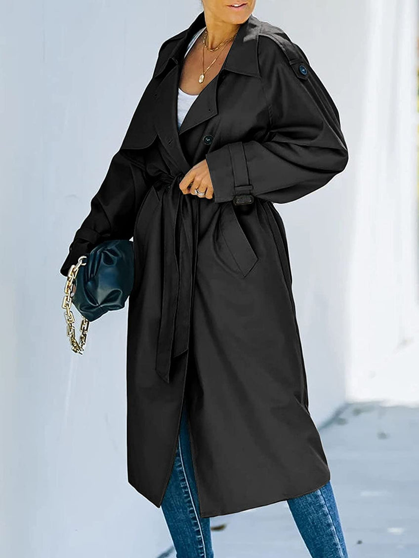 Trench Largo De Invierno Para Mujer Con Corte Recto | Ideal Para Temporada De Invierno