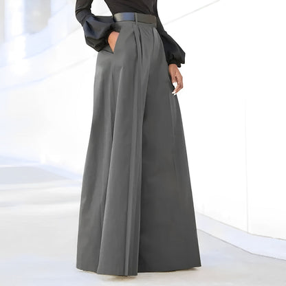 Pantalón De Pierna Ancha Con Cintura Alta Para Mujer | Ideal Para Uso Diario