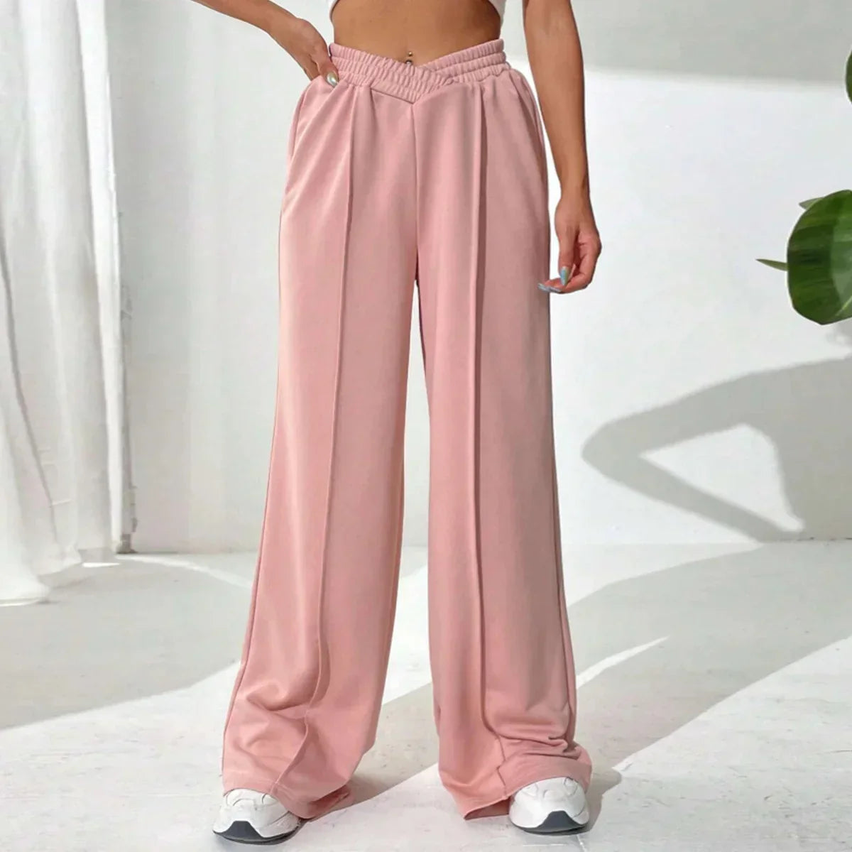 Pantalón Ancho con Cintura Elástica para Mujer | Ideal para Uso Diario y Desplazamientos