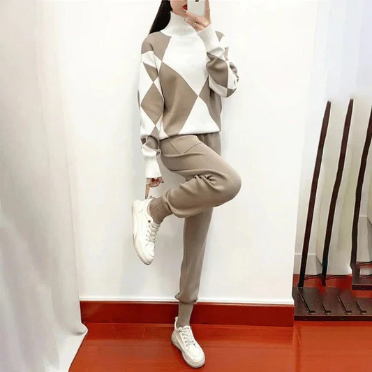 Conjunto de Dos Piezas con Motivo Geométrico para Mujer | Ideal para Uso Casual