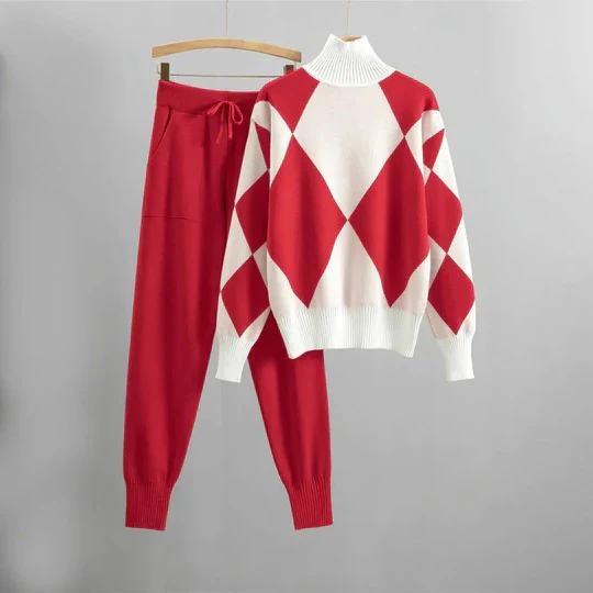 Conjunto de Dos Piezas con Motivo Geométrico para Mujer | Ideal para Uso Casual
