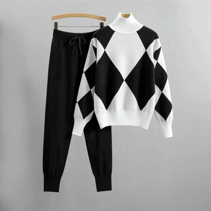 Conjunto de Dos Piezas con Motivo Geométrico para Mujer | Ideal para Uso Casual