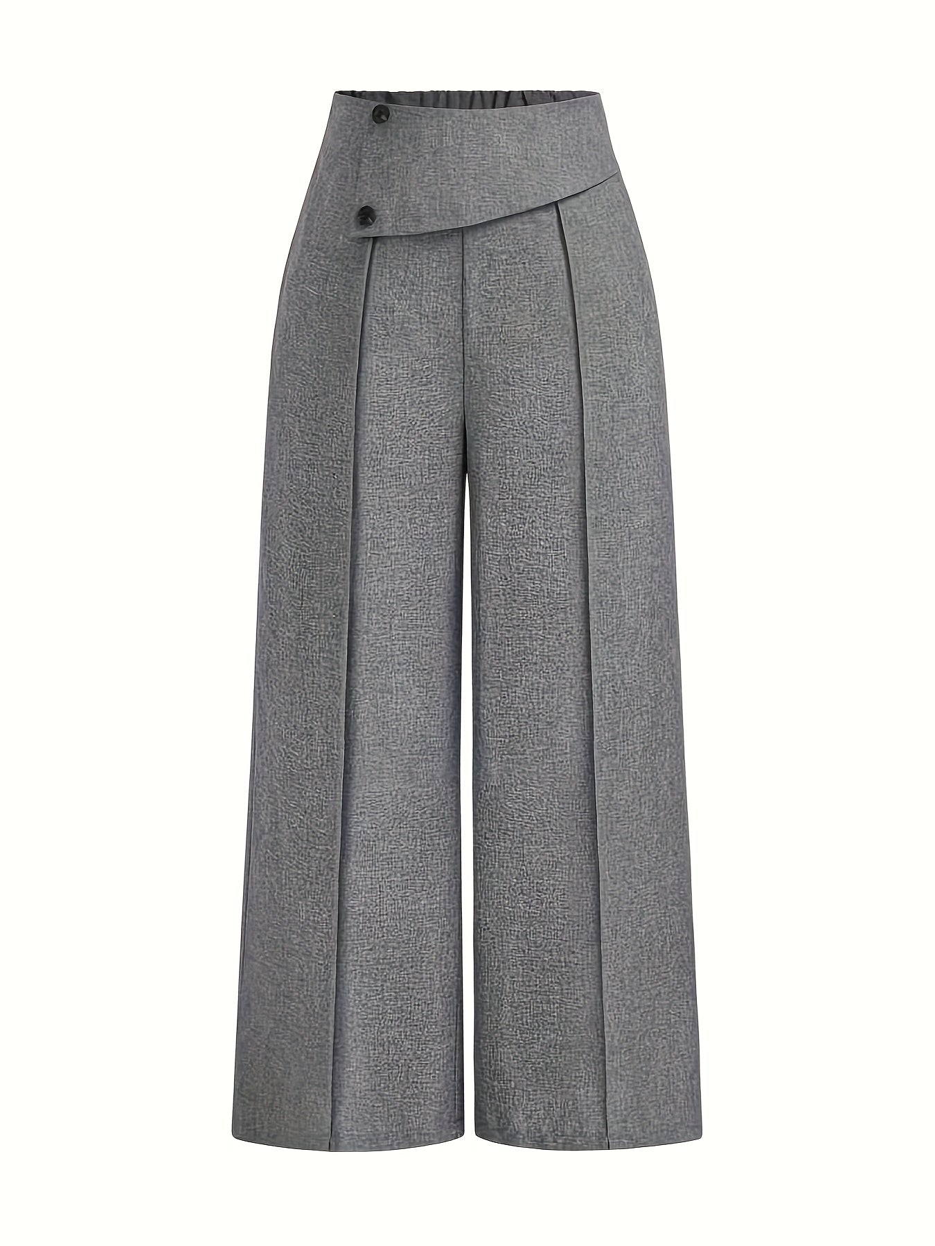 Pantalón De Talle Alto Con Piernas Anchas Y Pliegues Frontales Para Mujer | Ideal Para Uso Diario O Profesional