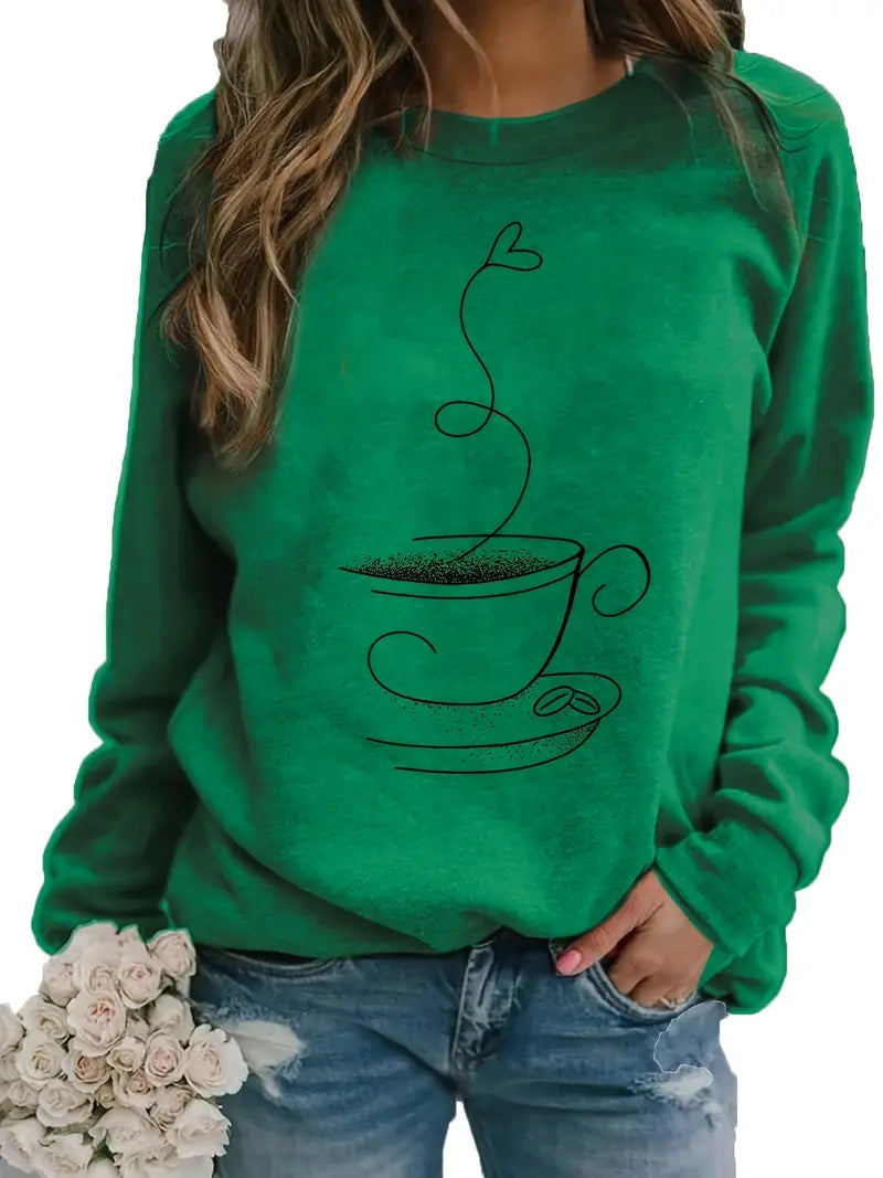 Sudadera con Estampado Frontal y Corte Holgado para Mujer | Ideal para Uso Diario o Momentos de Ocio
