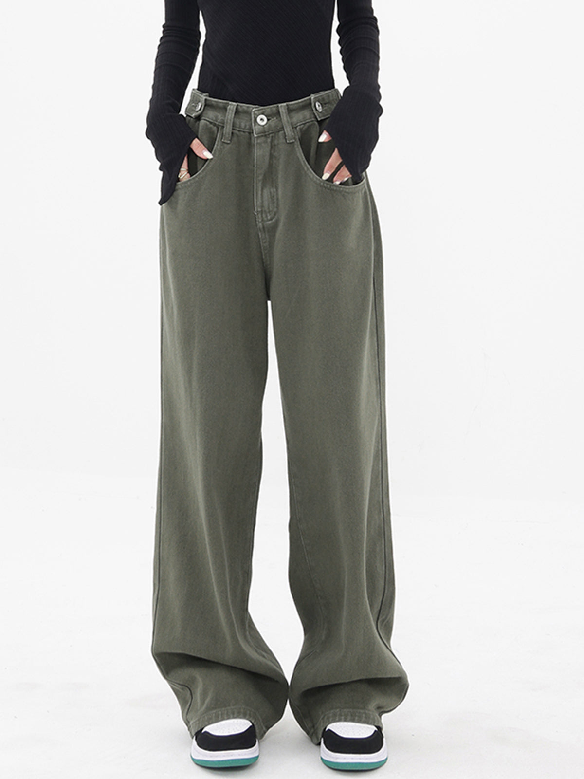 Pantalón Oversize con Piernas Anchas y Talle Alto para Mujer | Ideal para Uso Diario o Salidas Informales