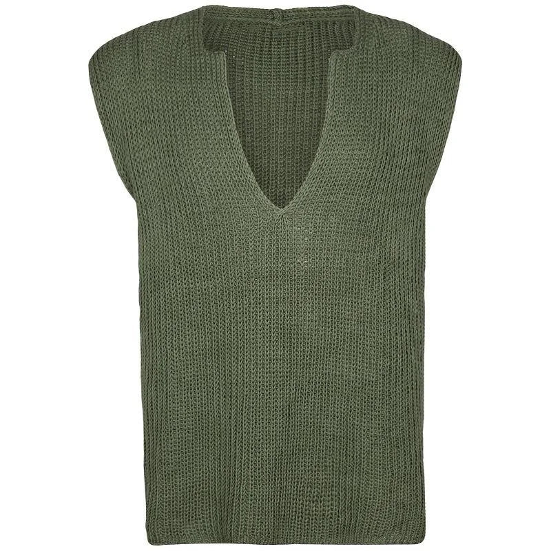 Jersey Sin Mangas De Punto Para Hombre | Ideal Para Superposición Y Uso Informal