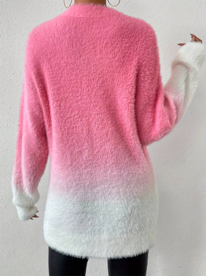 Jersey Con Cuello Redondo Y Degradado De Color Para Mujer | Ideal Para Uso Diario