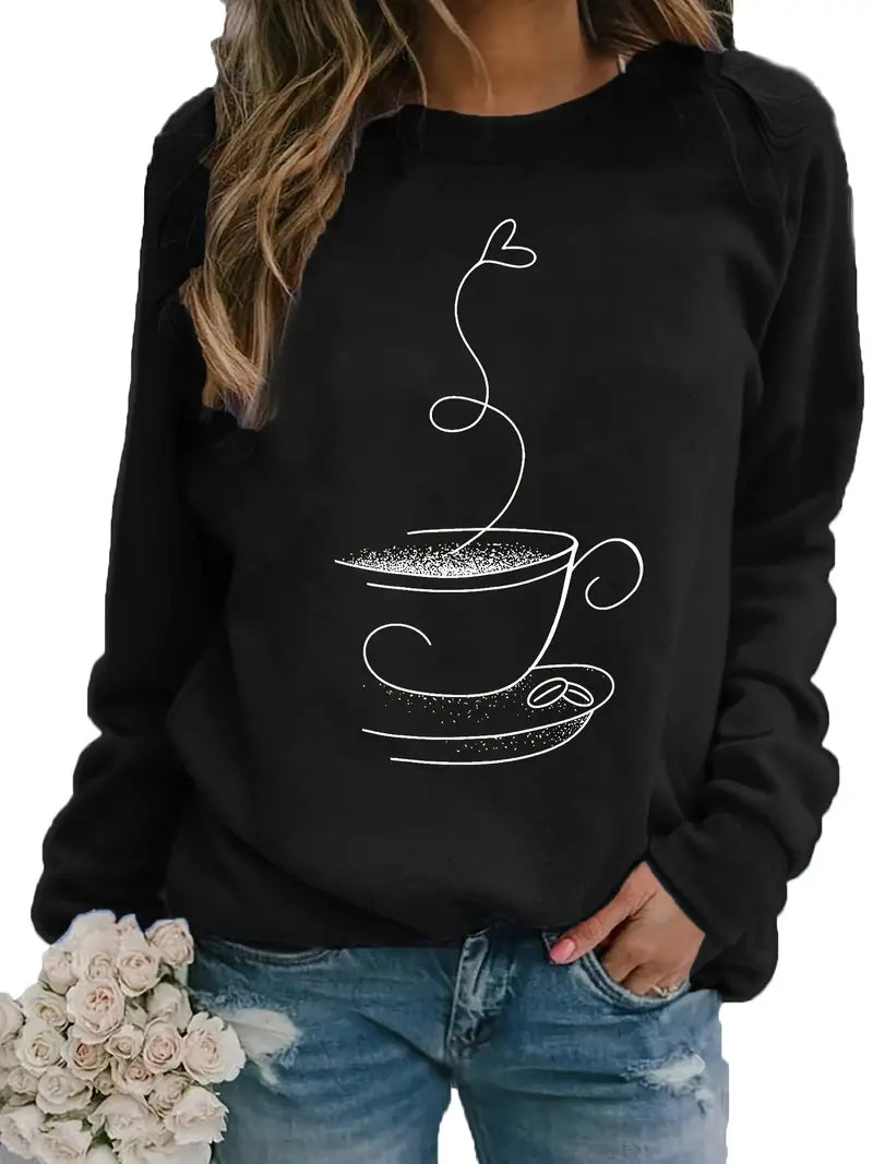 Sudadera con Estampado Frontal y Corte Holgado para Mujer | Ideal para Uso Diario o Momentos de Ocio