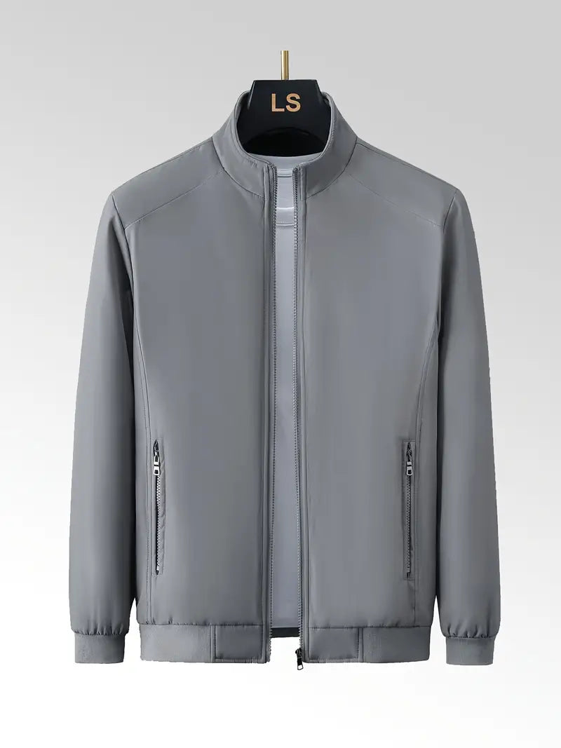 Chaqueta Ligera con Cierre de Cremallera y Cuello Alto para Hombre | Ideal para Uso Diario