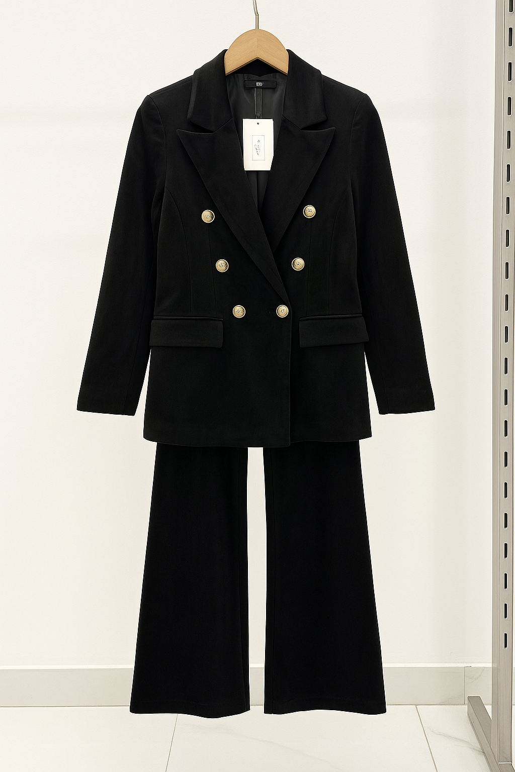 Conjunto de Dos Piezas con Blazer Cruzado y Pantalón Ajustado para Mujer | Ideal para Oficina u Ocasiones Formales