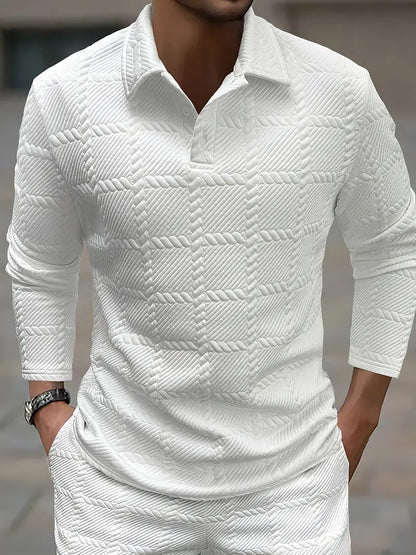 Camisa De Manga Larga Con Cierre De Botones Para Hombres | Ideal Para Uso Diario Y Ocasiones Formales
