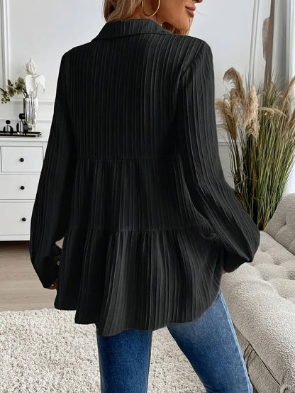 Camisa Con Cierre De Botones Y Corte Fluido Para Mujer | Ideal Para Oficina Y Uso Diario