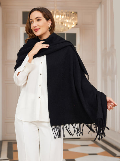 Bufanda de Formato Grande con Flecos para Mujer | Ideal para Otoño e Invierno