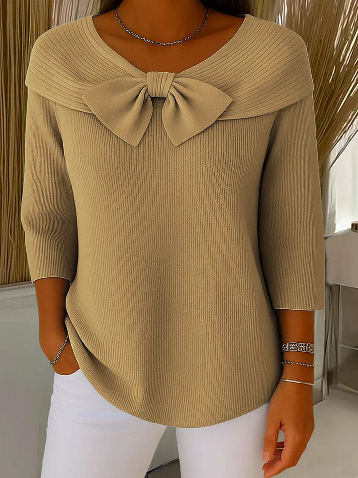 Jersey de Punto con Nudo Frontal y Corte Ajustado para Mujer | Ideal para Uso Diario