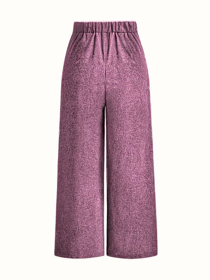 Pantalón De Talle Alto Con Piernas Anchas Y Pliegues Frontales Para Mujer | Ideal Para Uso Diario O Profesional