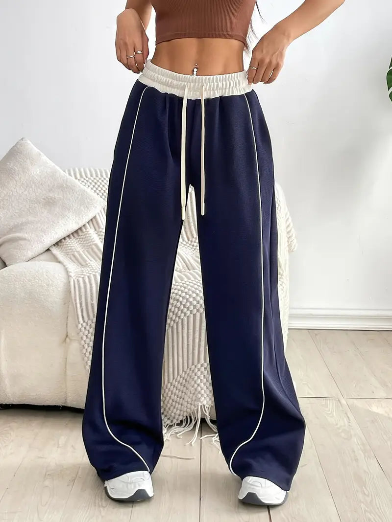 Pantalón Jogging de Corte Relajado con Cintura Ajustable para Mujer | Ideal para Uso en Casa y Actividades Ligeras