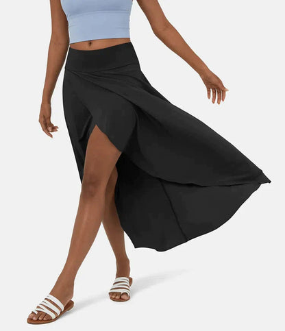 Falda Midi De Talle Alto Con Bajo Fruncido Para Mujer | Ideal Para Uso Diario