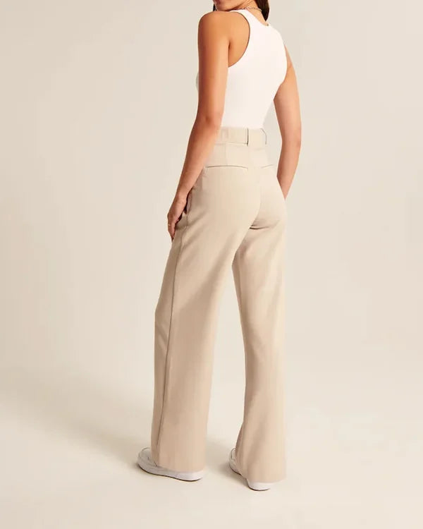 Pantalón Evasado Con Corte Ajustado En Cadera Para Mujer | Ideal Para Uso Diario Y Salidas