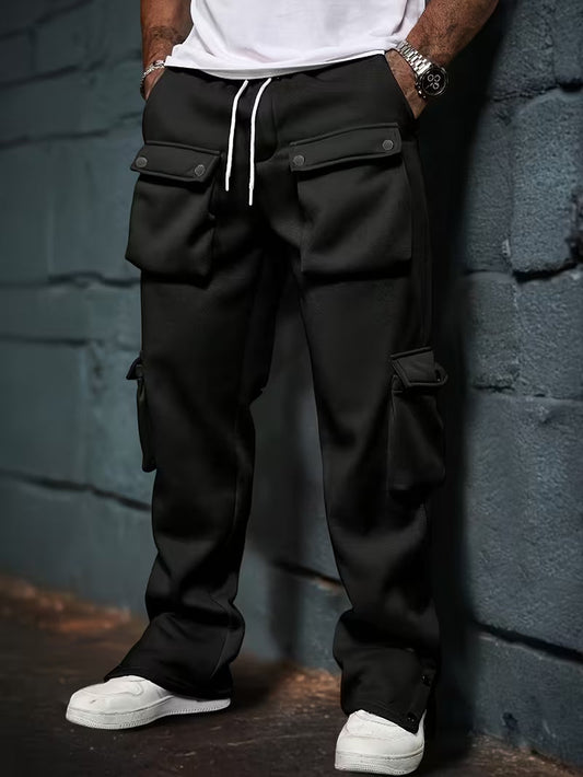 Pantalón Jogger Cargo con Cintura Elástica y Bolsillos Laterales para Hombre | Ideal para Uso Diario