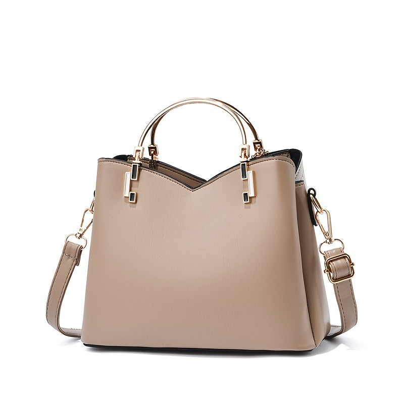 Bolso de Mano con Compartimento Principal y Detalles Color Block para Mujer | Ideal para Uso Diario