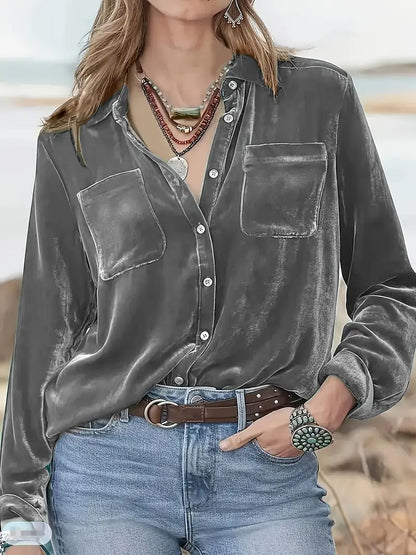Camisa De Corte Relajado Con Cuello Clásico Para Mujer | Ideal Para Uso Diario