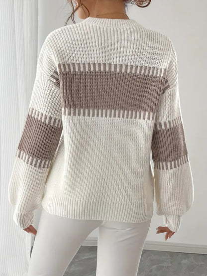 Jersey De Manga Larga Con Cuello Redondo Para Mujer | Ideal Para Uso Diario Y Trabajo