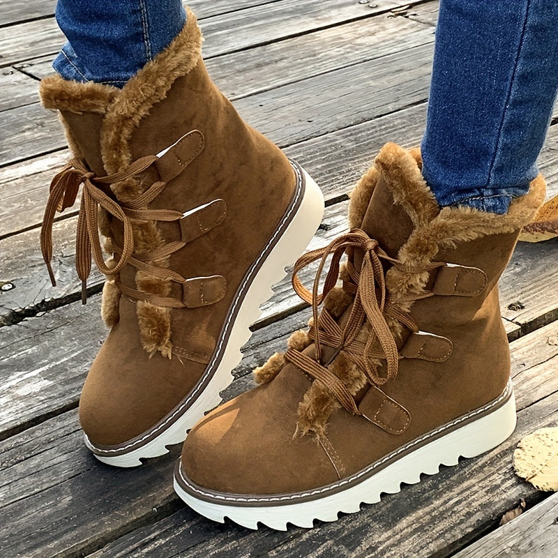 Botas con Cordones y Suela Plataforma para Mujer | Ideal para Temporada de Invierno