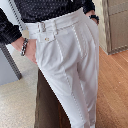 Pantalón Slim-Fit con Cierre de Botón y Cremallera para Hombre | Ideal para Entornos Profesionales y Ocasiones Sociales