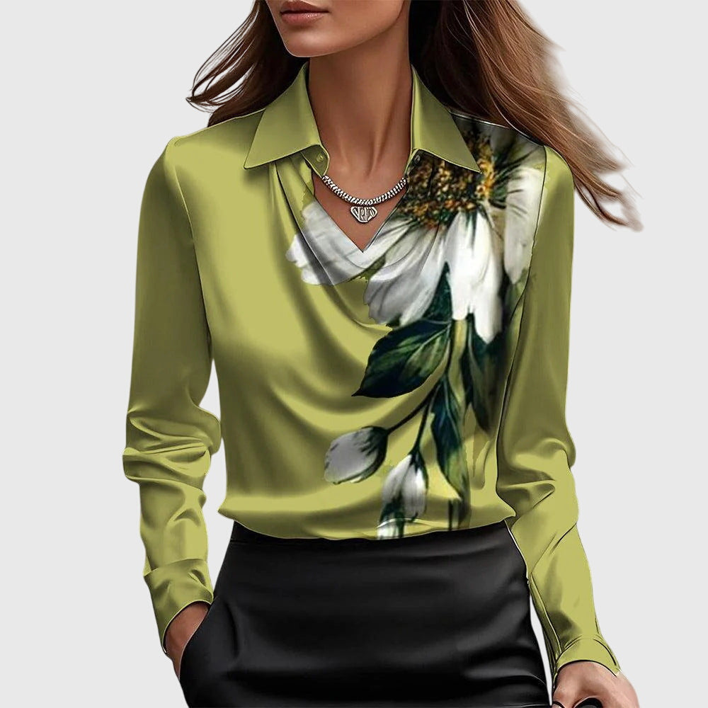 Blusa Fluida Con Cuello Plisado Para Mujer | Ideal Para Uso Diario En Interior Y Exterior