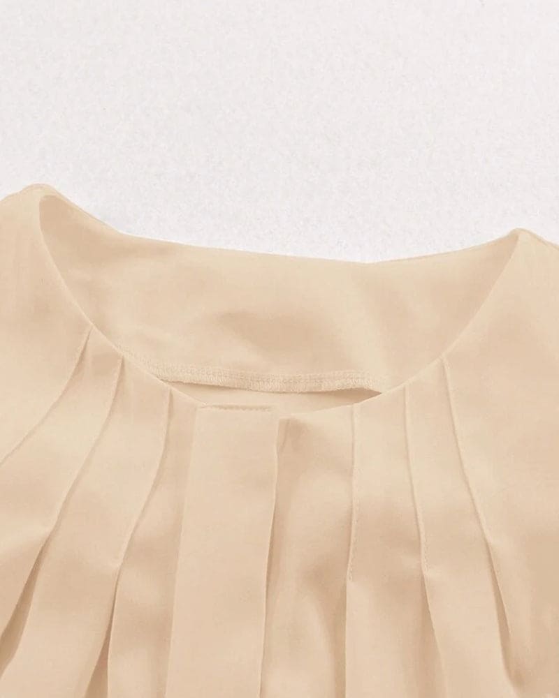 Camisa de Mangas Largas con Cuello Redondo y Mangas Lanterne para Mujeres | Ideal para Uso Diario y Profesional