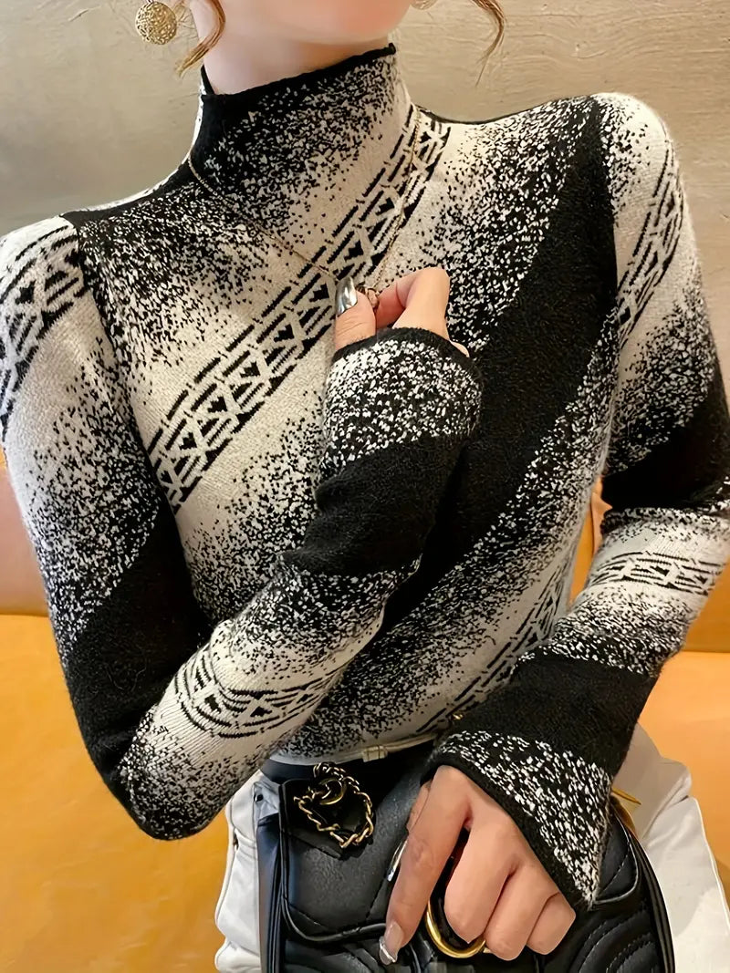 Jersey De Punto Con Diseño De Rayas Para Mujer | Ideal Para Uso Diario