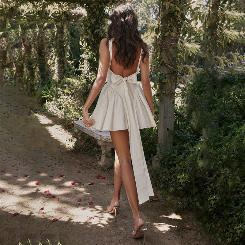 Vestido Corto Con Tirantes Finos Y Escote Cuadrado Para Mujer | Ideal Para Uso Diario Y Verano