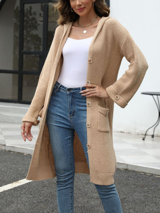 Cardigan Largo Con Botones Y Bolsillos Para Mujer | Ideal Para Superposición Y Uso Diario